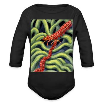 0 Insect - Organic Long Sleeve Baby Bodysuit - black - Front
