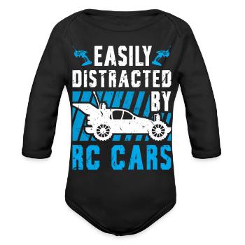 Remote Control Car Hobby Rc Car - Organic Long Sleeve Baby Bodysuit - black - Front