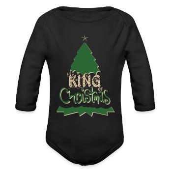 KING - Organic Long Sleeve Baby Bodysuit - black - Front