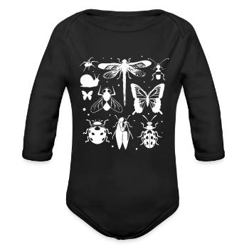 Insect Lover Entomology Bug Collector - Organic Long Sleeve Baby Bodysuit - black - Front