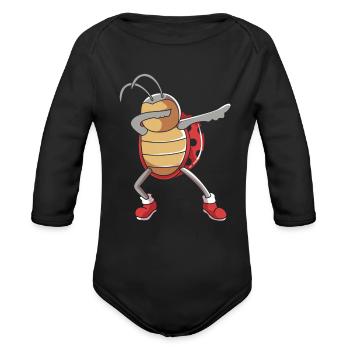Dabbing Bug Insect Biology Funny Entomology - Organic Long Sleeve Baby Bodysuit - black - Front