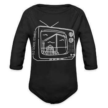Old School Istanbul - Organic Long Sleeve Baby Bodysuit - black - Front
