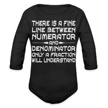 Humorous Math Quote with Hand-Drawn Style - Organic Long Sleeve Baby Bodysuit - black - Front