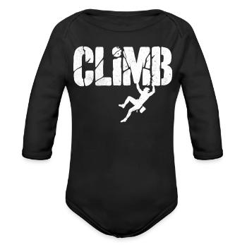 Rock Climbing Climb Design Climbers Alpinists Men - Organic Long Sleeve Baby Bodysuit - black - Front