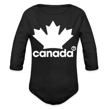 Canada Maple Leaf Shirt - Organic Long Sleeve Baby Bodysuit - black - Front