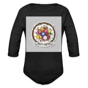 Fruity Fantasy Fruit Medley - Organic Long Sleeve Baby Bodysuit - black - Front