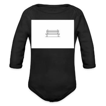 bench - Organic Long Sleeve Baby Bodysuit - black - Front
