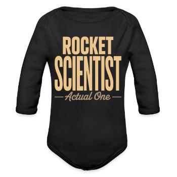 Science-fusée Scientifique des fusées Ingénieur aérospatial - Cache-couche à manches longues bio - noir - Devant