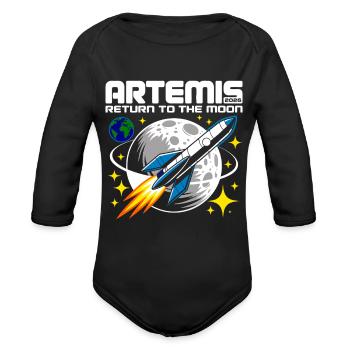 Artemis 2026 - Organic Long Sleeve Baby Bodysuit - black - Front