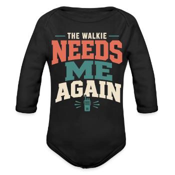 Childcare Director Daycare Director Preschool - Organic Long Sleeve Baby Bodysuit - black - Front