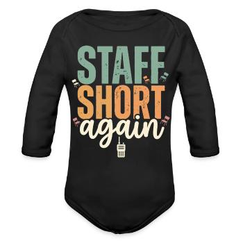 Childcare Director Daycare Director Preschool - Organic Long Sleeve Baby Bodysuit - black - Front