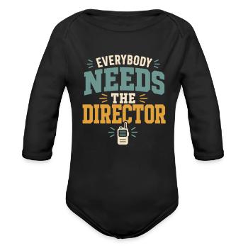 Childcare Director Daycare Director Preschool - Organic Long Sleeve Baby Bodysuit - black - Front