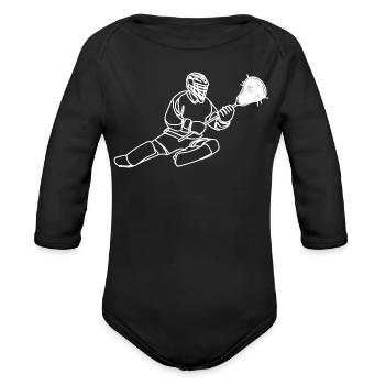 Lacrosse Goalkeeper - Organic Long Sleeve Baby Bodysuit - black - Front