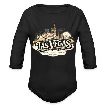 Abstract Las vegas poster | Country-Inspired - Organic Long Sleeve Baby Bodysuit - black - Front