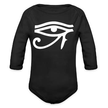 Eye of Horus - Organic Long Sleeve Baby Bodysuit - black - Front