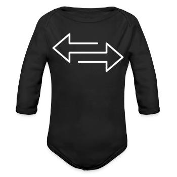Arrows - Organic Long Sleeve Baby Bodysuit - black - Front