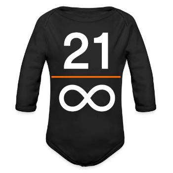 Bitcoin digital money store of value finance - Organic Long Sleeve Baby Bodysuit - black - Front