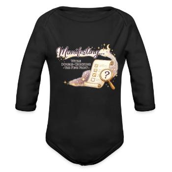 Manifesting Magic Checklist - Organic Long Sleeve Baby Bodysuit - black - Front