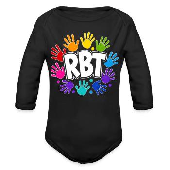 Registered Behavior Technician RBT - Organic Long Sleeve Baby Bodysuit - black - Front
