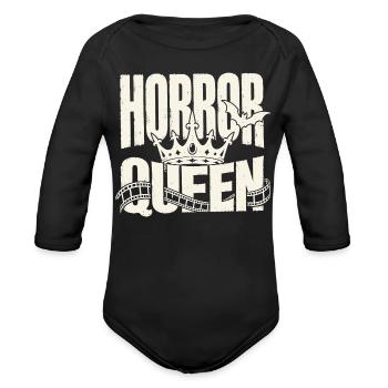Horror Queen Crown Tee - Organic Long Sleeve Baby Bodysuit - black - Front