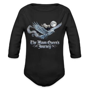 Moon Queen's Flight - Organic Long Sleeve Baby Bodysuit - black - Front