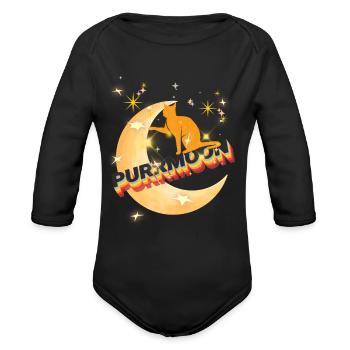 PURRMOON - Organic Long Sleeve Baby Bodysuit - black - Front