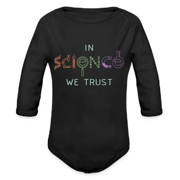 Atom Neutron Formula Physical Science Physics - Organic Long Sleeve Baby Bodysuit - black - Front