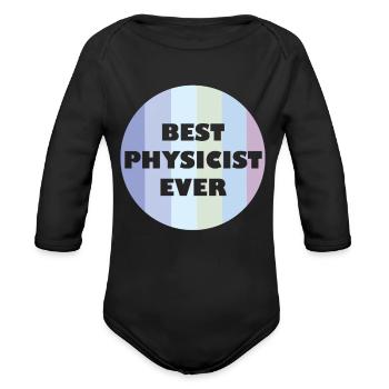 Retro Physics Lover Educational Best Physicist - Organic Long Sleeve Baby Bodysuit - black - Front