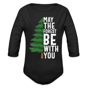Que la forêt soit avec vous - Cache-couche à manches longues bio - noir - Devant