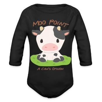 Moo Point - Organic Long Sleeve Baby Bodysuit - black - Front