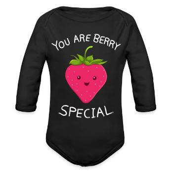 Berry Special - Organic Long Sleeve Baby Bodysuit - black - Front