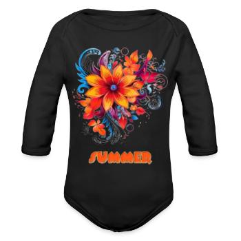 image 2500x3000 - Organic Long Sleeve Baby Bodysuit - black - Front