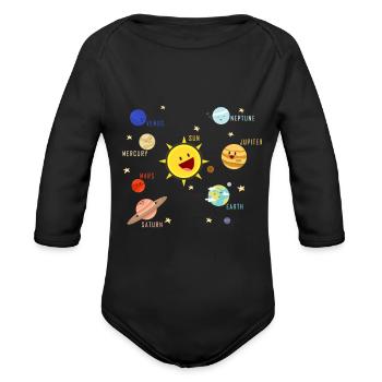 Planète Galaxy T-shirt Science Tee - Cache-couche à manches longues bio - noir - Devant
