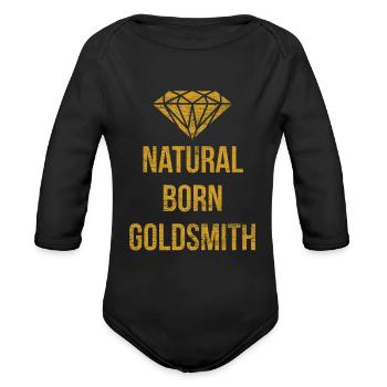 Goldsmith Job - Organic Long Sleeve Baby Bodysuit - black - Front