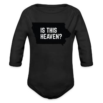 Is this Heaven? - Organic Long Sleeve Baby Bodysuit - black - Front