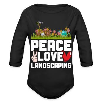 Landscaper Landscaping Landscape - Organic Long Sleeve Baby Bodysuit - black - Front