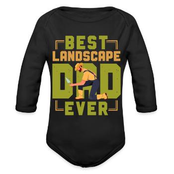 Landscaper Landscaping Landscape - Organic Long Sleeve Baby Bodysuit - black - Front