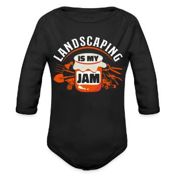 Landscaper Landscaping Landscape - Organic Long Sleeve Baby Bodysuit - black - Front
