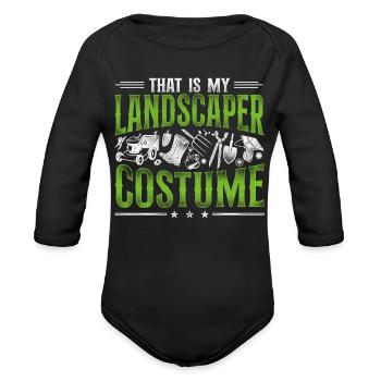 Landscaper Landscaping Landscape - Organic Long Sleeve Baby Bodysuit - black - Front