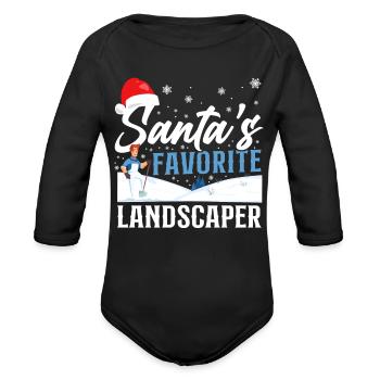 Landscaper Landscaping Landscape - Organic Long Sleeve Baby Bodysuit - black - Front