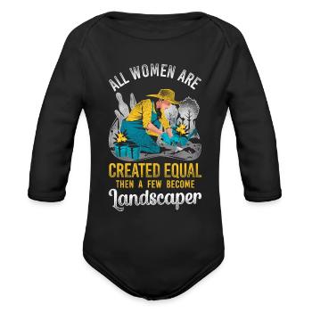 Landscaper Landscaping Landscape - Organic Long Sleeve Baby Bodysuit - black - Front