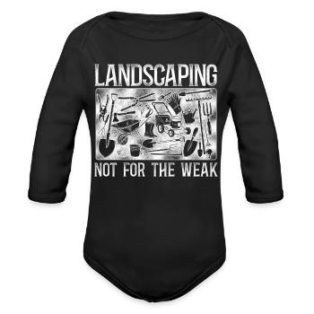 Landscaper Landscaping Landscape - Organic Long Sleeve Baby Bodysuit - black - Front
