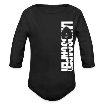 Landscaper Landscaping Landscape - Organic Long Sleeve Baby Bodysuit - black - Front
