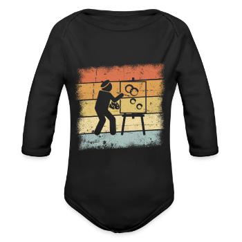 Artist Gift - Organic Long Sleeve Baby Bodysuit - black - Front