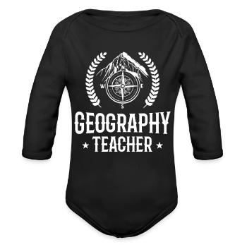 Professeur de géographie Géographe Étudiant Géographique - Cache-couche à manches longues bio - noir - Devant