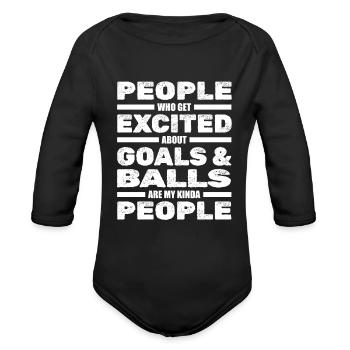 Lacrosse Goalie Goalkeeper - Organic Long Sleeve Baby Bodysuit - black - Front