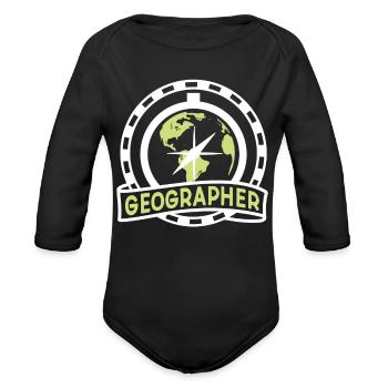 Géographe Enseignant De géographie Étudiant Géographique - Cache-couche à manches longues bio - noir - Devant