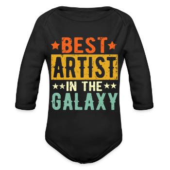 Best Artist Ever Artist Gift - Organic Long Sleeve Baby Bodysuit - black - Front