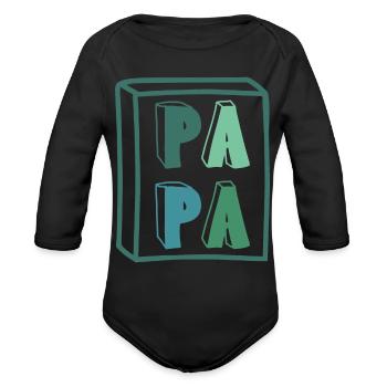 Best Dad ever - Organic Long Sleeve Baby Bodysuit - black - Front