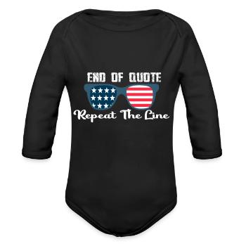 Funny Joe Biden End Of Quote Repeat The Line - Organic Long Sleeve Baby Bodysuit - black - Front
